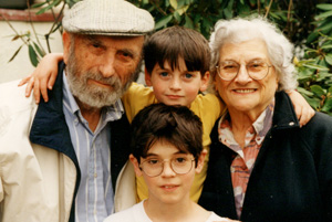 With grandsons Ethan and Nate Cantor in 1997