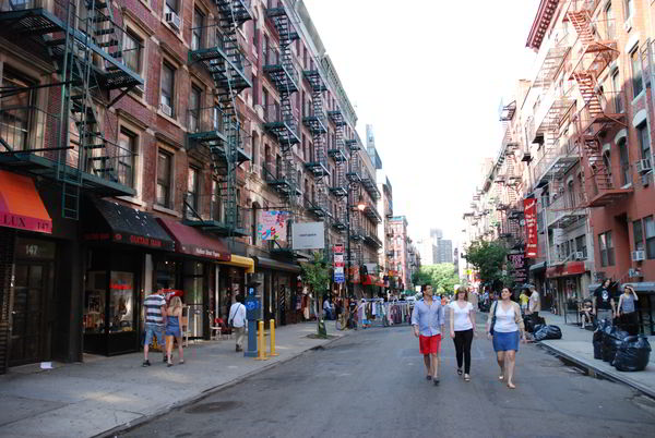 The street scene of the Lower East Side of Manhattan